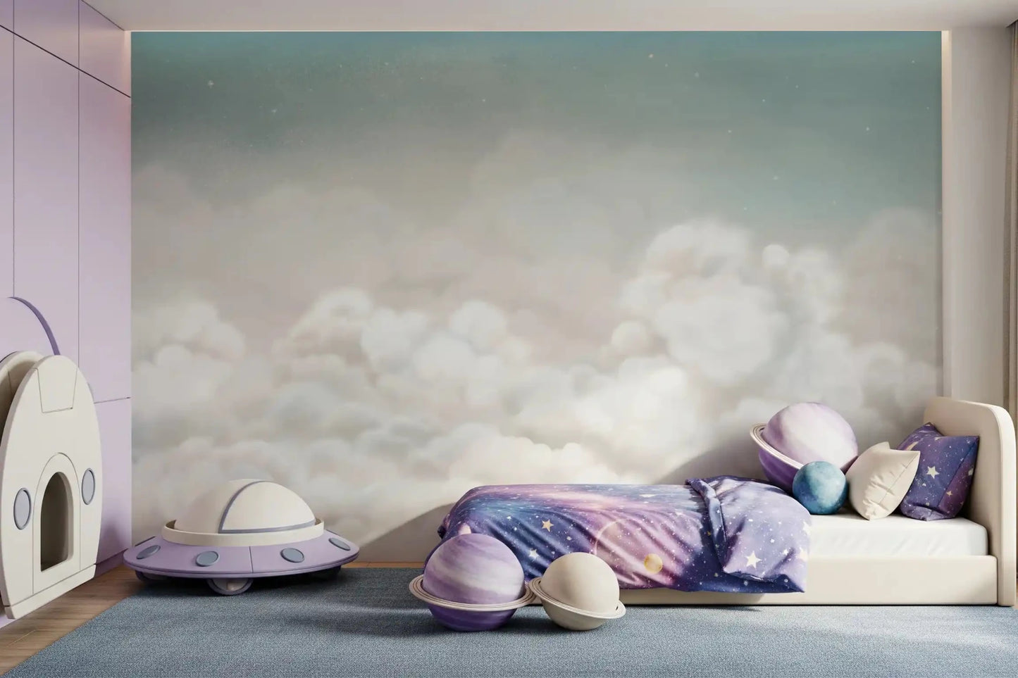 Airy Calming Clouds wall mural with soft scenic cloud detail, GD9172