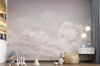 Play area showing Calming Clouds wall mural with light sky effect