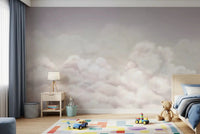 Airy pink sky Calming Clouds wall mural with soft depth