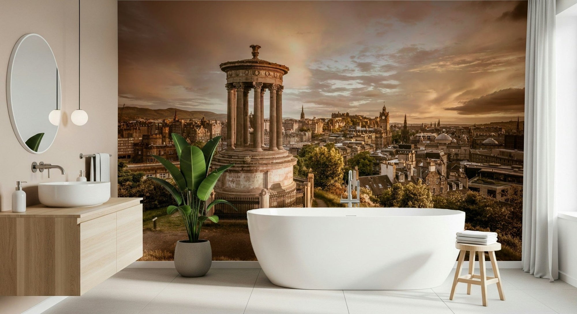 Calton Hill wall mural with Edinburgh skyline panorama GD7294
