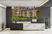 The scene has a historic, classic city feel.

