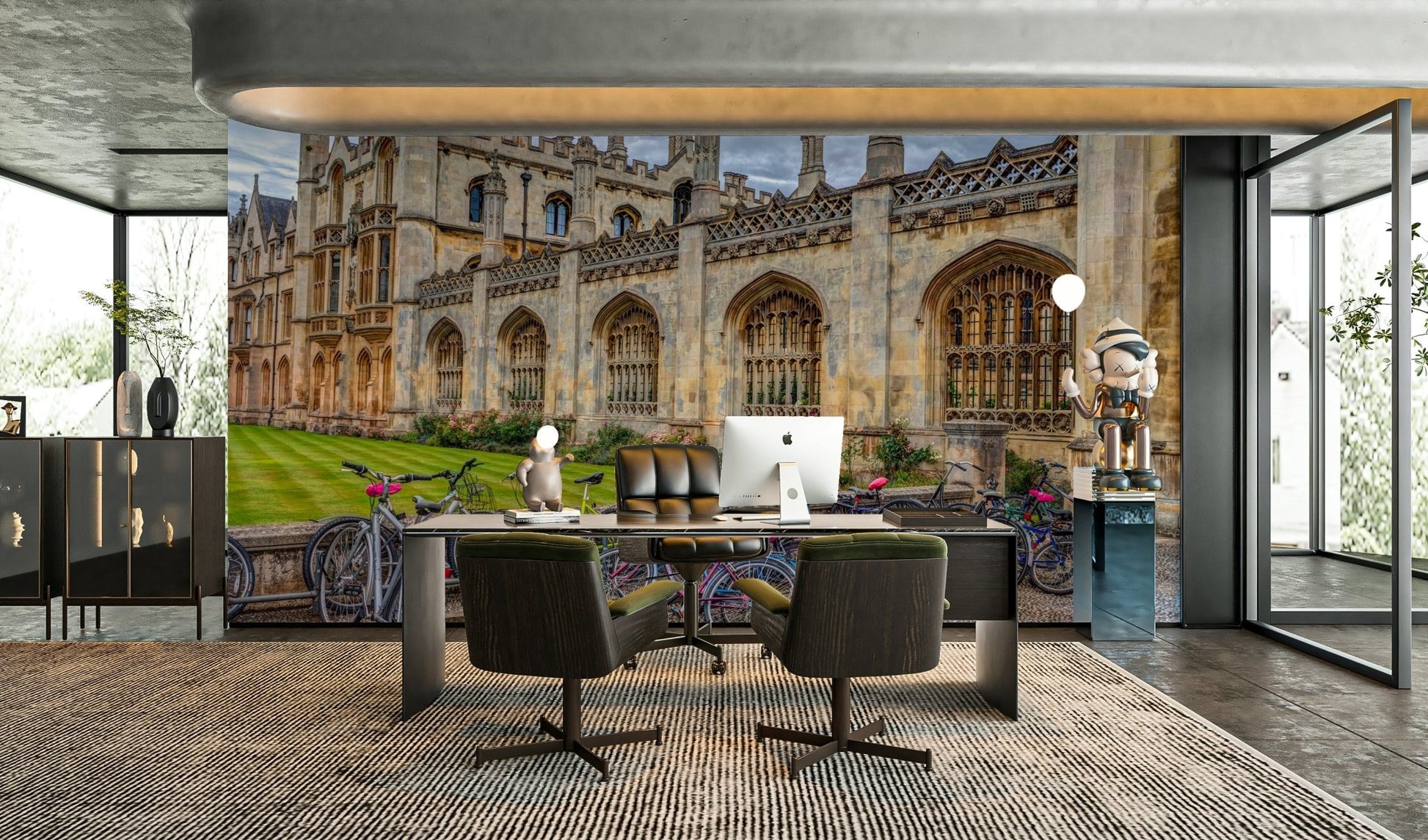 The image captures a quiet moment in a famous city.

