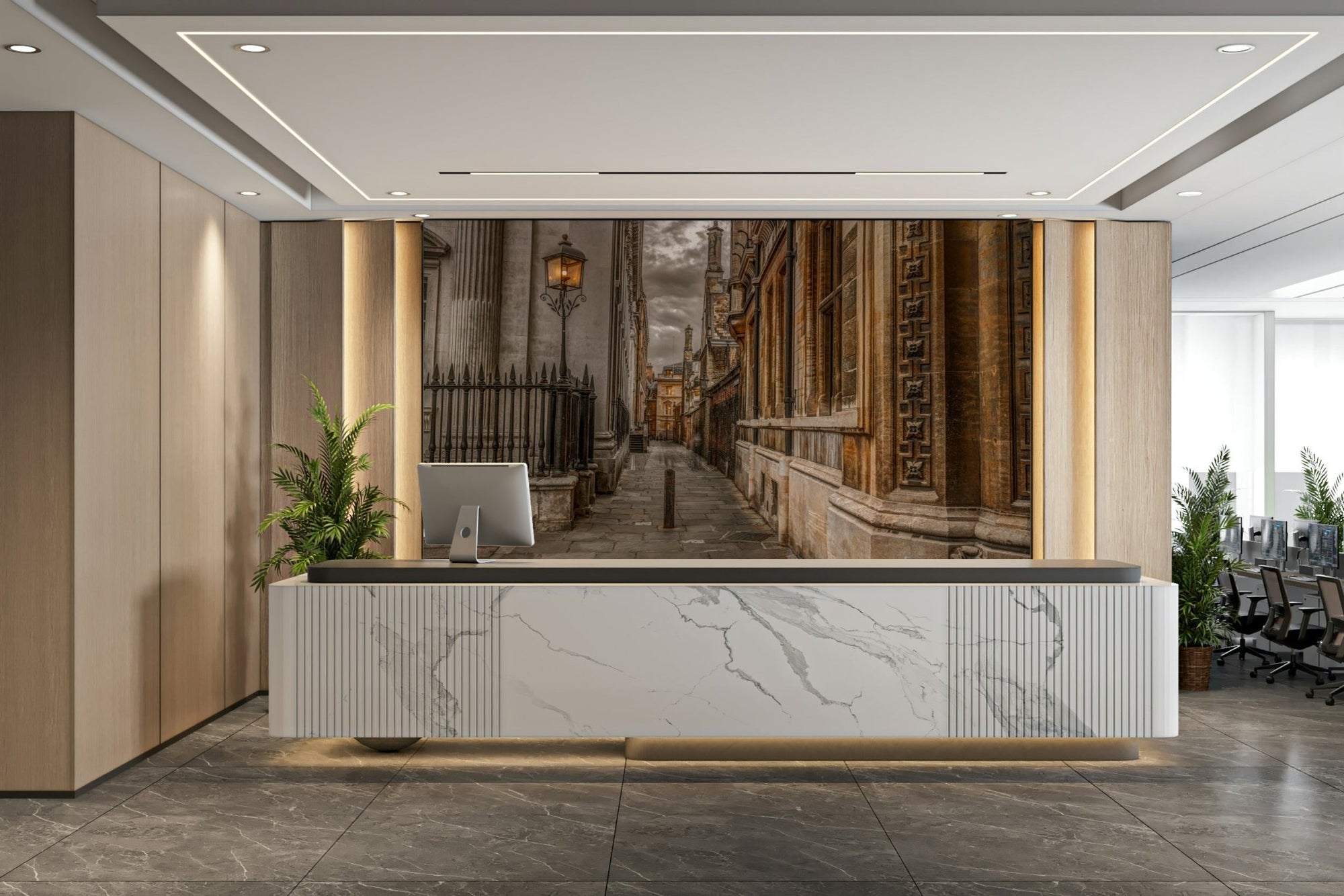 Cambridge Lane Wall Mural for elegant home decor., GD1897