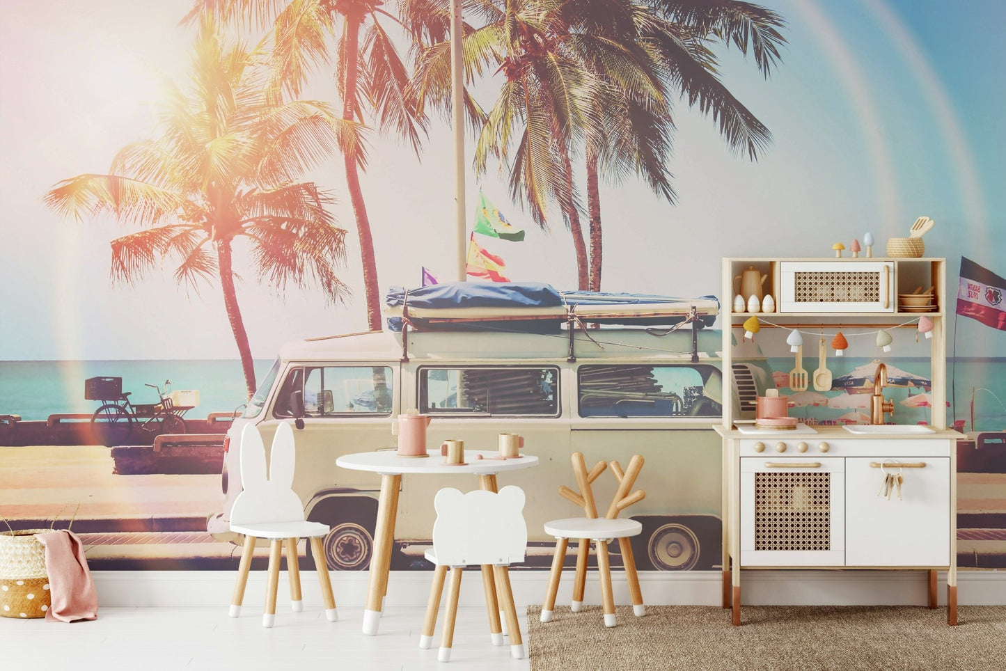 A scenic camper van mural to inspire wanderlust.

