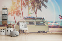 Retro camper van design for a laid-back room ambiance.

