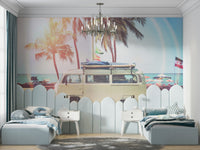 Bring the road to your walls with a camper van mural.

