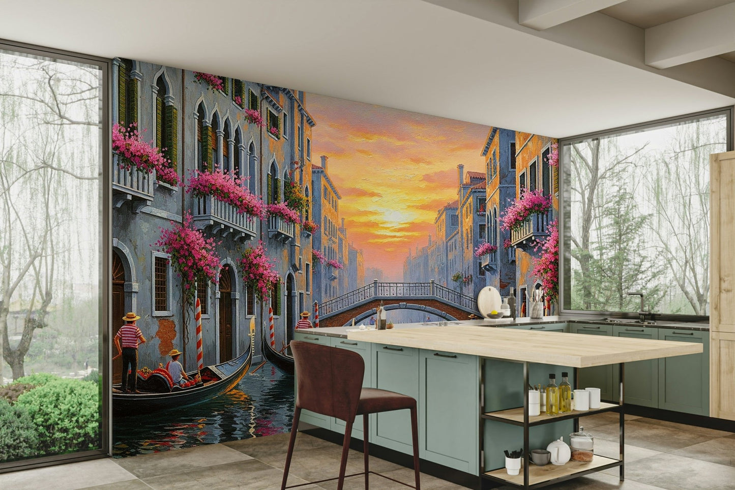 Grand Canal at sunrise, detailed view

