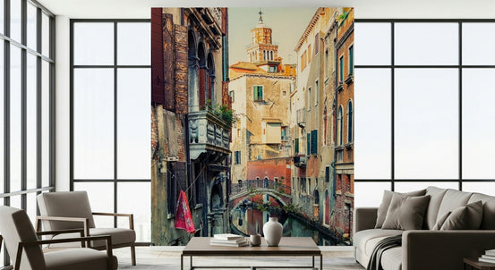 Canal View Venice Wall Mural with charming Italian waterway GD7333
