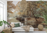 Canal's Embrace Wall Mural for a professional reception area wallpaper.