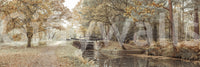 Nature inspired wall mural with a peaceful canal for a serene home.