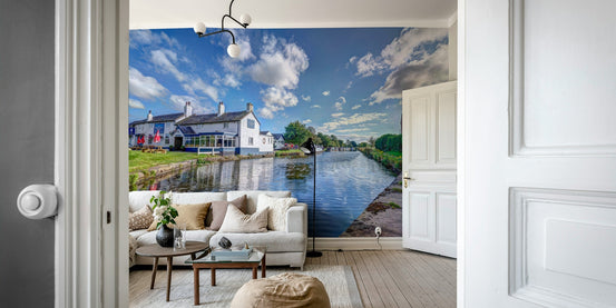 A beautiful canalside pub wallpaper mural in Southport., GD4706