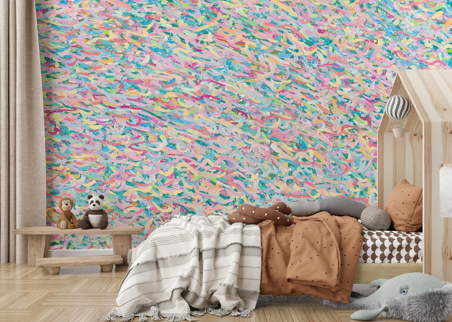 A serene colorful pattern wall mural for your decor.

