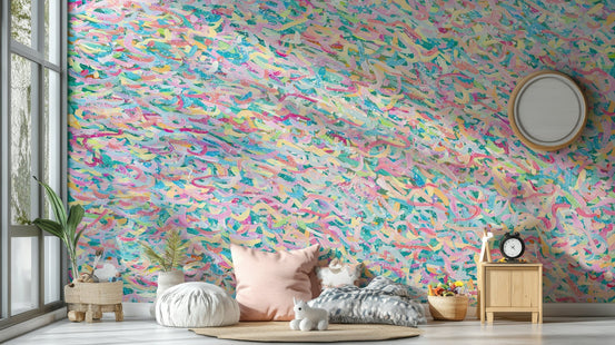A beautiful abstract candy-themed wallpaper mural for a modern home., GD5156