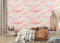 Childlike design mural, highlighting playful Candy Pastel Strokes artwork.
