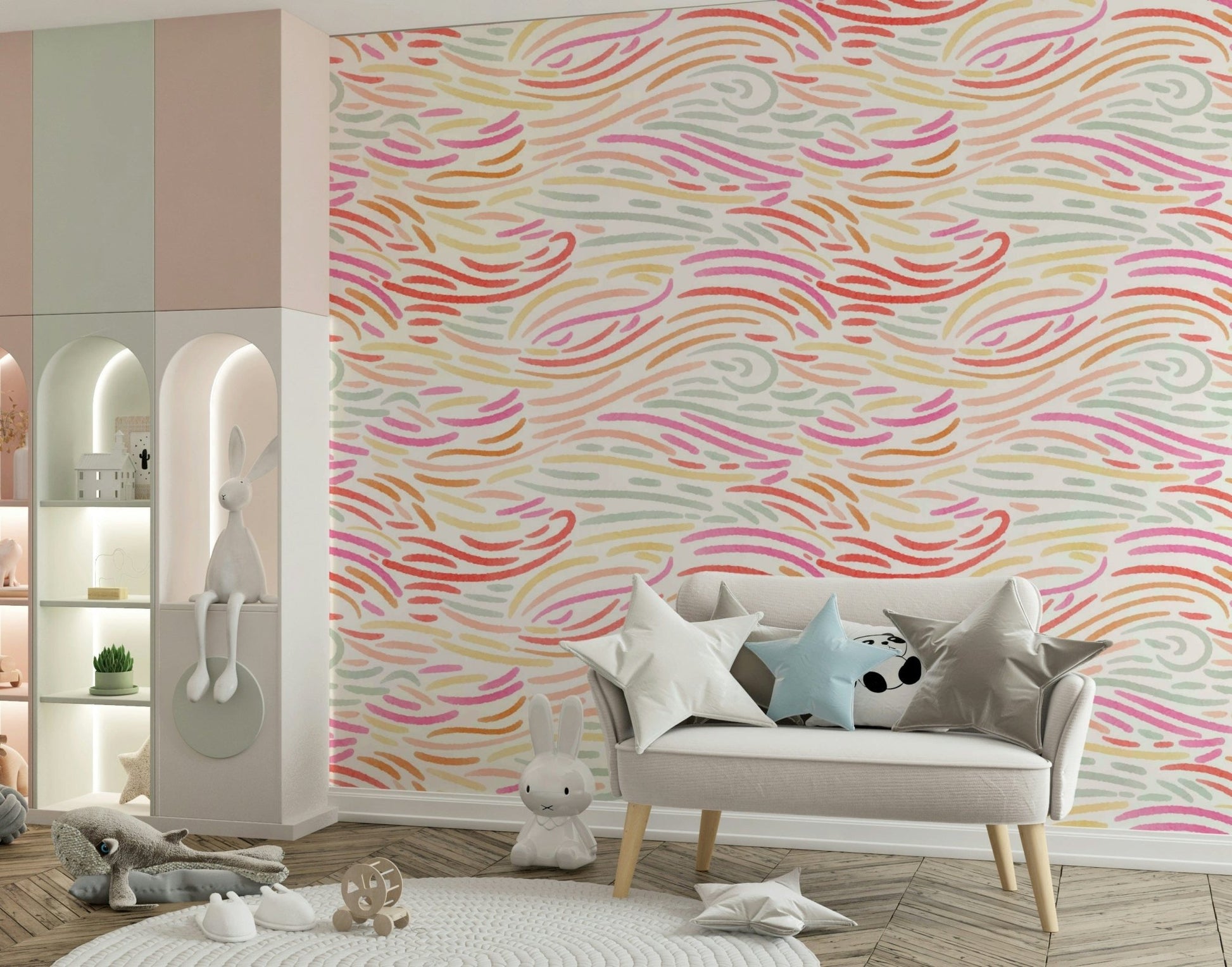 Lively Candy Pastel Strokes wallpaper, an exciting graphic display.
