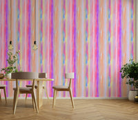A calming playful design wallpaper mural that defines a space.

