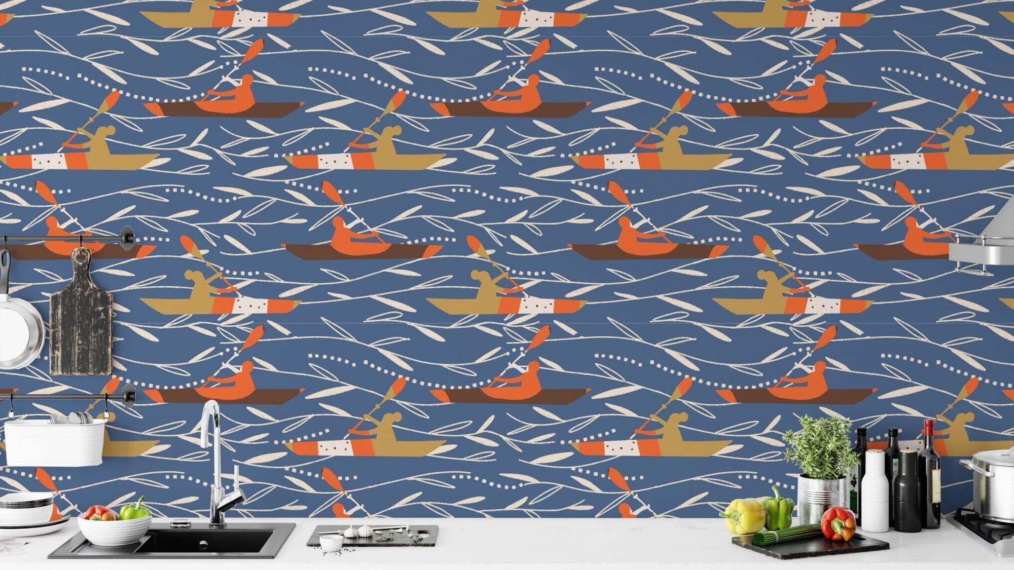 Adventure-themed canoeing wallpaper design, SUSCT61