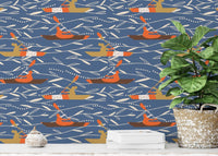 Active lifestyle canoe sports wall wallpaper
