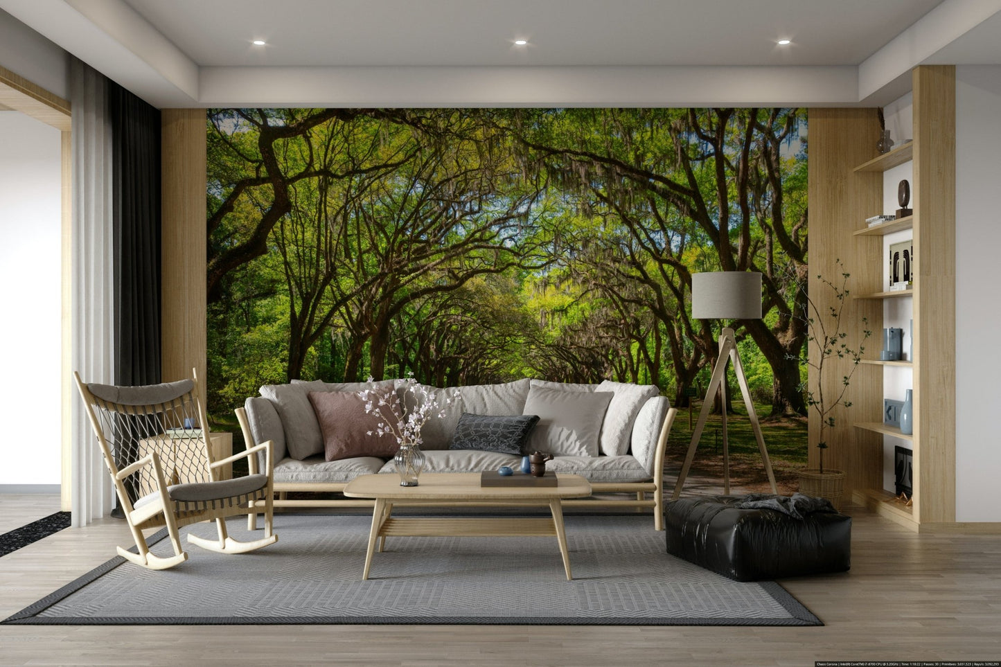 Tree wallpaper for peaceful rooms
