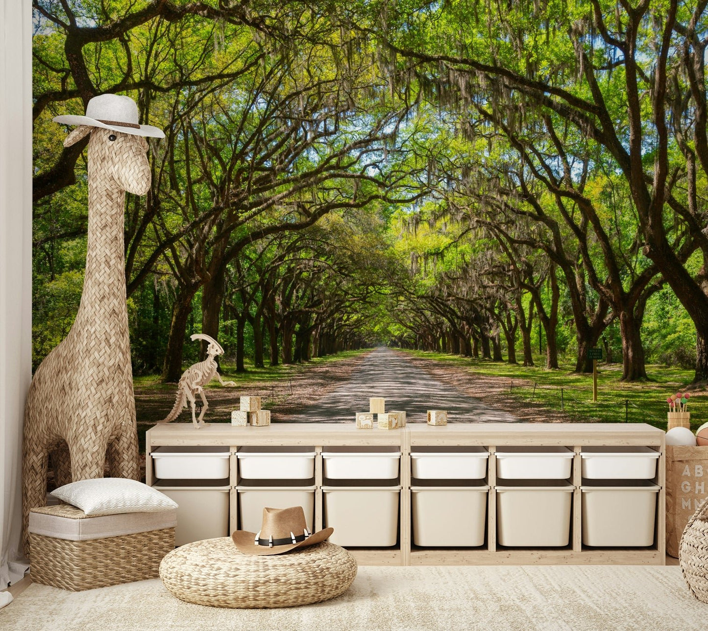 Canopy of Oaks mural wallpaper
