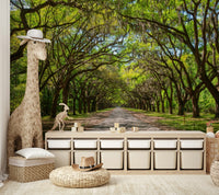 Canopy of Oaks mural wallpaper
