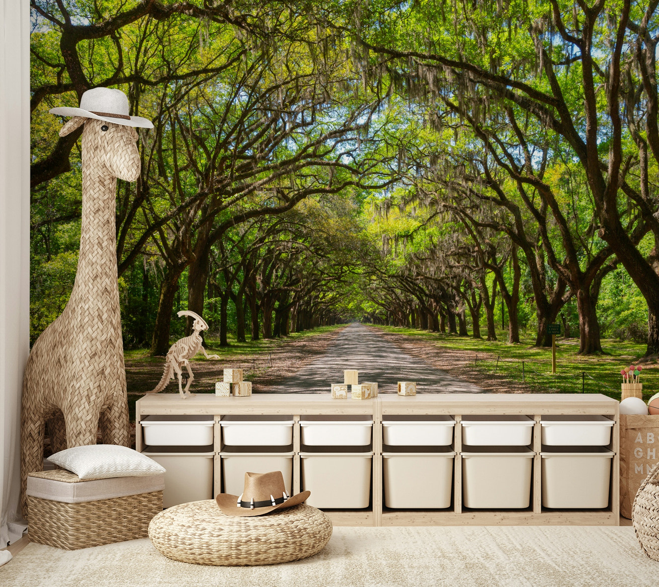 Canopy of Oaks mural wallpaper
