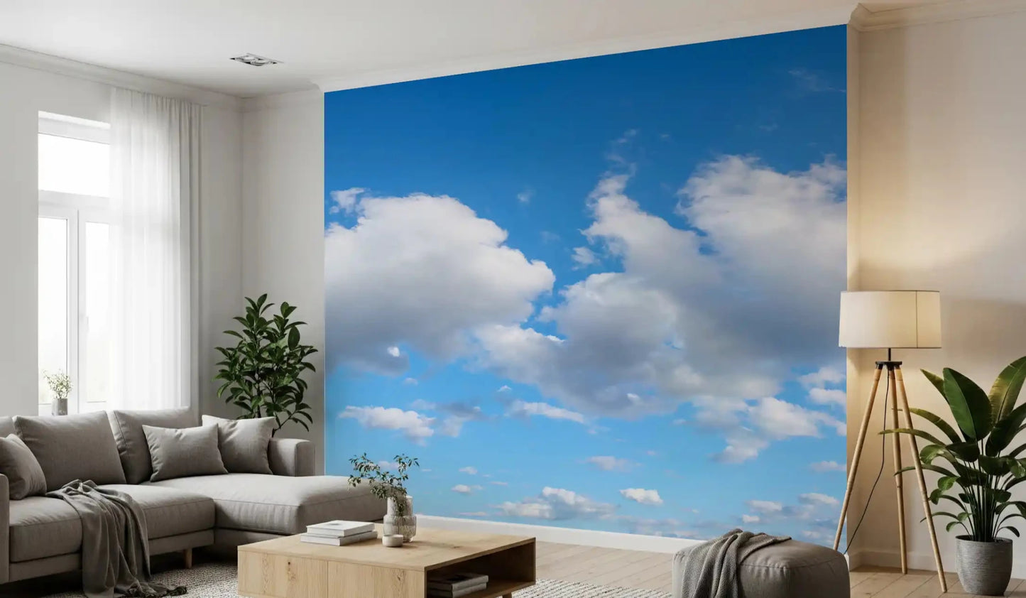 Living room with Canvas of Calm Skies Wall Mural and an open sky horizon view, GD8890