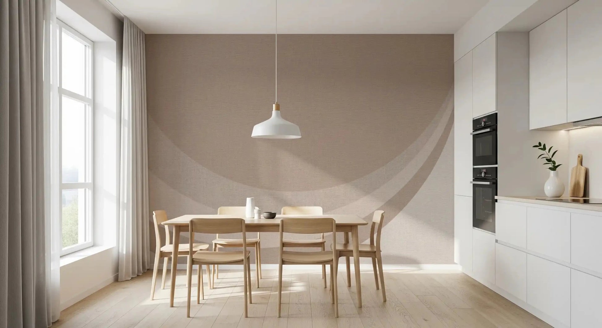 Gentle arcs glide along a dining room with Canvas Ripple Elegance wall mural.
GD9553