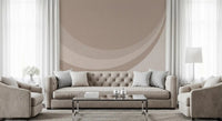 Linen-textured curves move through a lounge with Canvas Ripple Elegance wall mural.GD9553