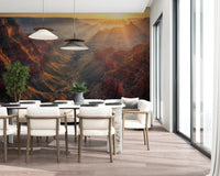 Dining space opened visually by Canyon Sunrise Majesty Wall Mural and canyon horizon, GD8675