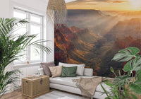 Lounge featuring Canyon Sunrise Majesty Wall Mural and layered canyon depth, GD8675