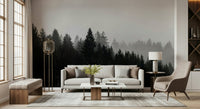 Ominous, misty upper ridge mural depicting the bold Canyon Woodland Haze.
