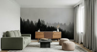 Dense, shadowy canopy wallpaper called Canyon Woodland Haze nature art.