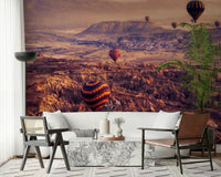 An artistic soft focus vista mural on scenic wallpaper.