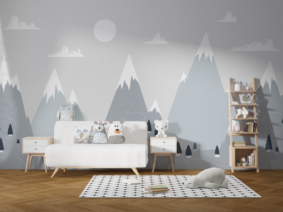 Scandinavian mountain wallpaper mural B033