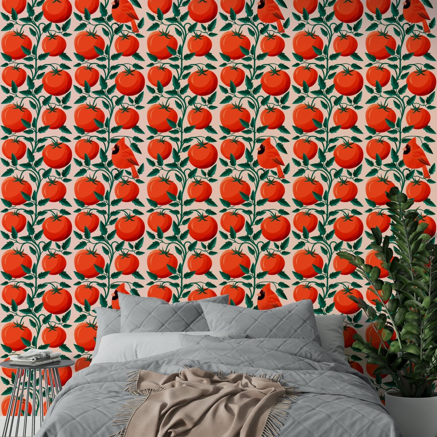 Kitchen wallpaper with tomato design

