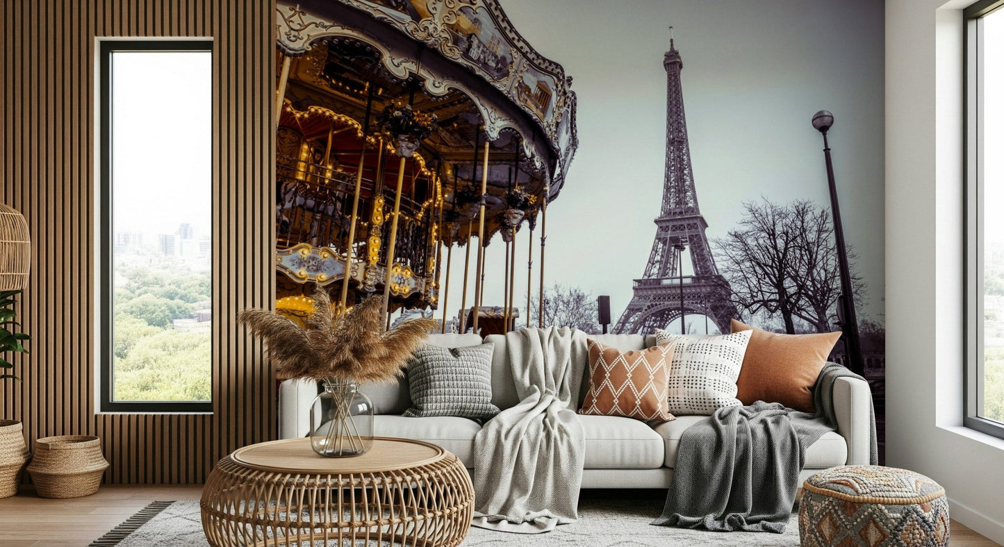 Magical French attraction Carousel Dreams wallpaper pattern.