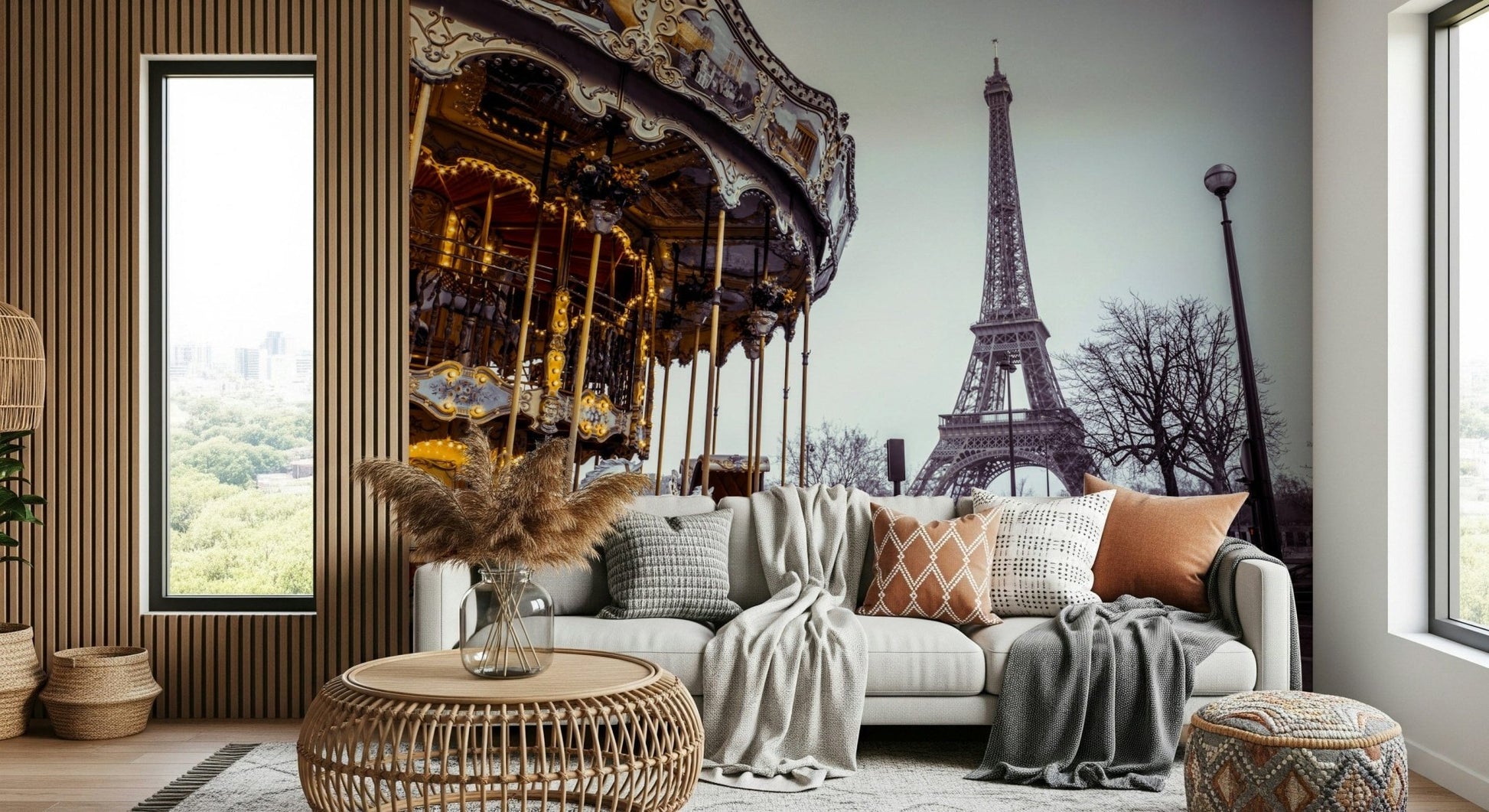 Magical French attraction Carousel Dreams wallpaper pattern.