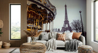 Magical French attraction Carousel Dreams wallpaper pattern.
