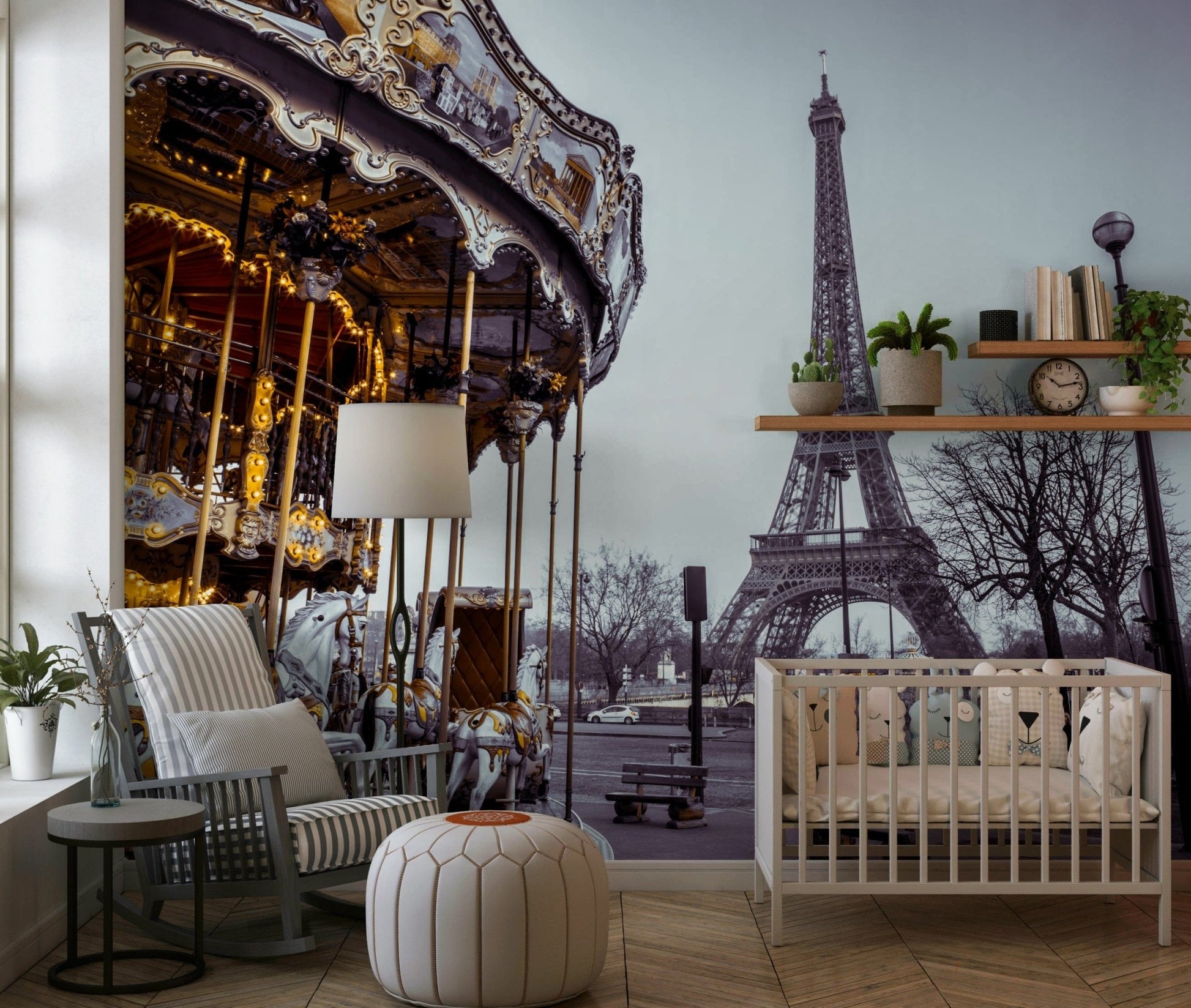 Black and white Paris monument Carousel Dreams décor.