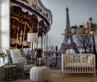 Black and white Paris monument Carousel Dreams décor.