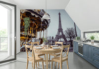 Stunning Parisian view Carousel Dreams wall decoration.