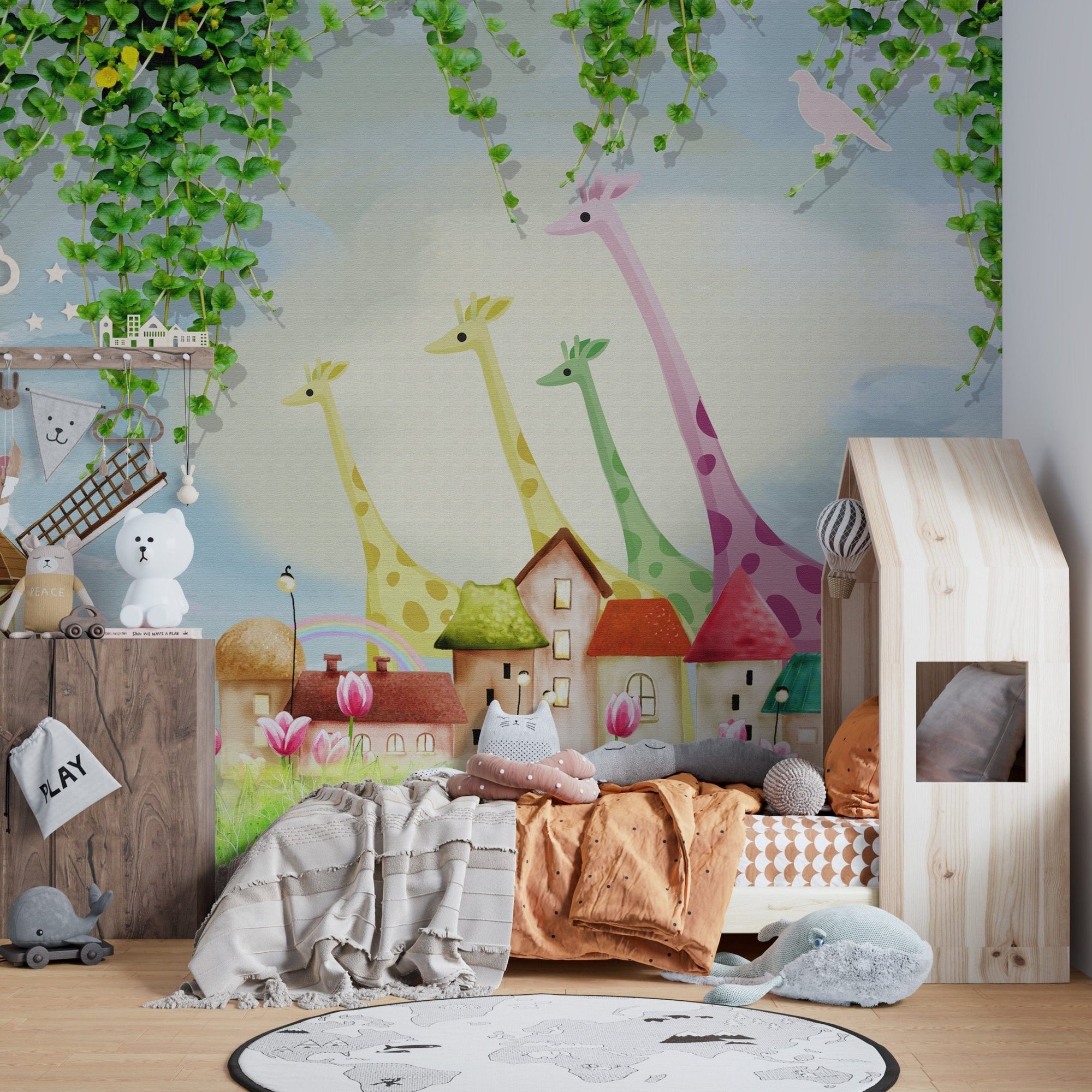 Watercolor Animal Farm Wallpaper for Kids A506
