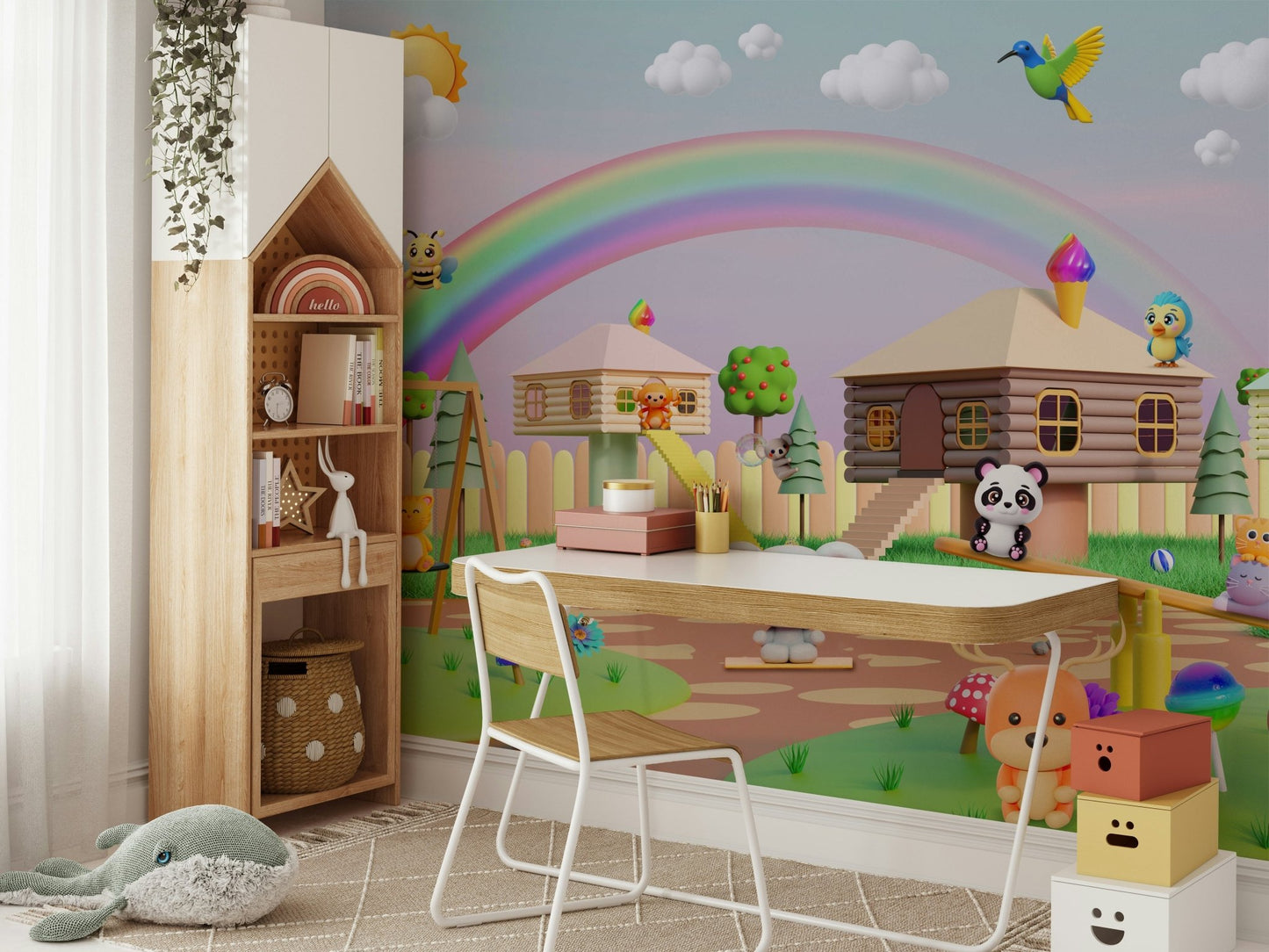 The carnival is set in a vibrant and colorful landscape.
