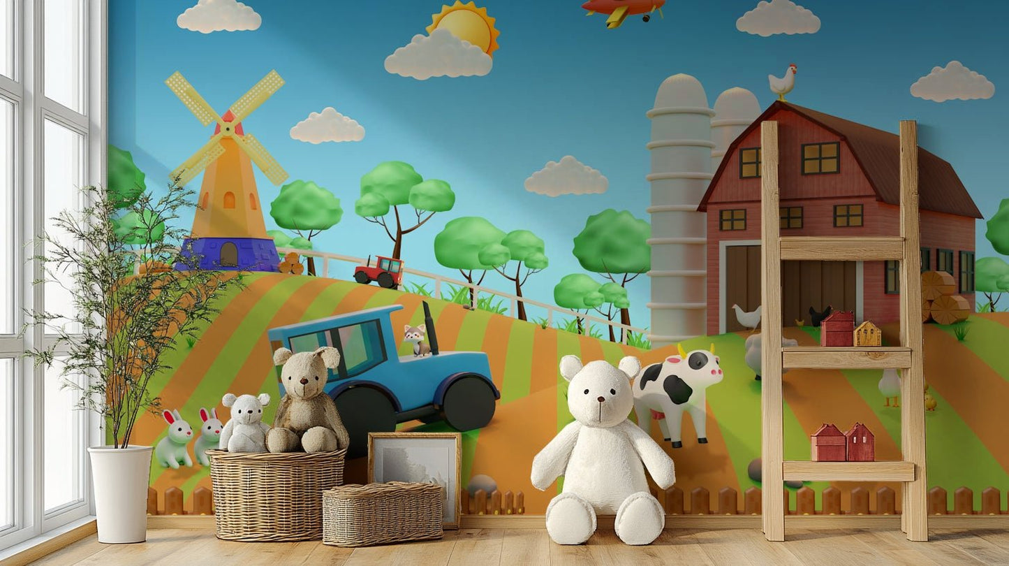 This wallpaper is perfect for a child's room or a playroom.
