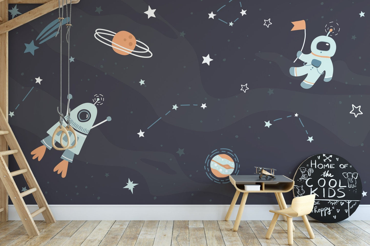 Kids Room Spaceship Rocket Wallpaper Murals - Giffywalls