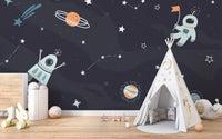 Kids Room Spaceship Rocket Wallpaper Murals - Giffywalls