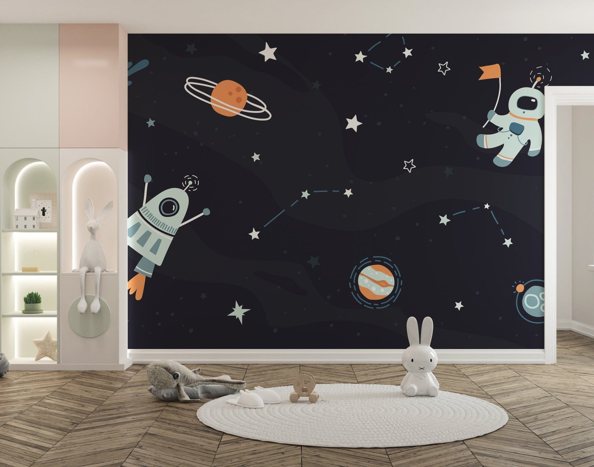 Kids Room Spaceship Rocket Wallpaper Murals - Giffywalls