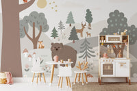 Cartoon jungle wallpaper for kids' rooms A411