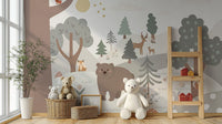 Cartoon jungle wallpaper for kids' rooms A411